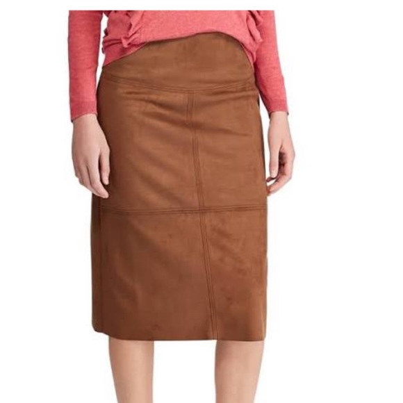 Soft Vegan Suede Zip Skirt by CHAPS Plus Sz 20 NEW - Picture 3 of 10